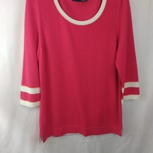 Les Capains Red Print Tunic Sweater